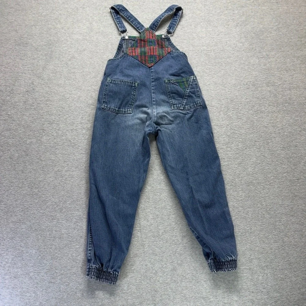 Vintage OshKosh Bgosh Boys 6 Blue Bib Overalls Elastic Cuffs Talon Zip Denim